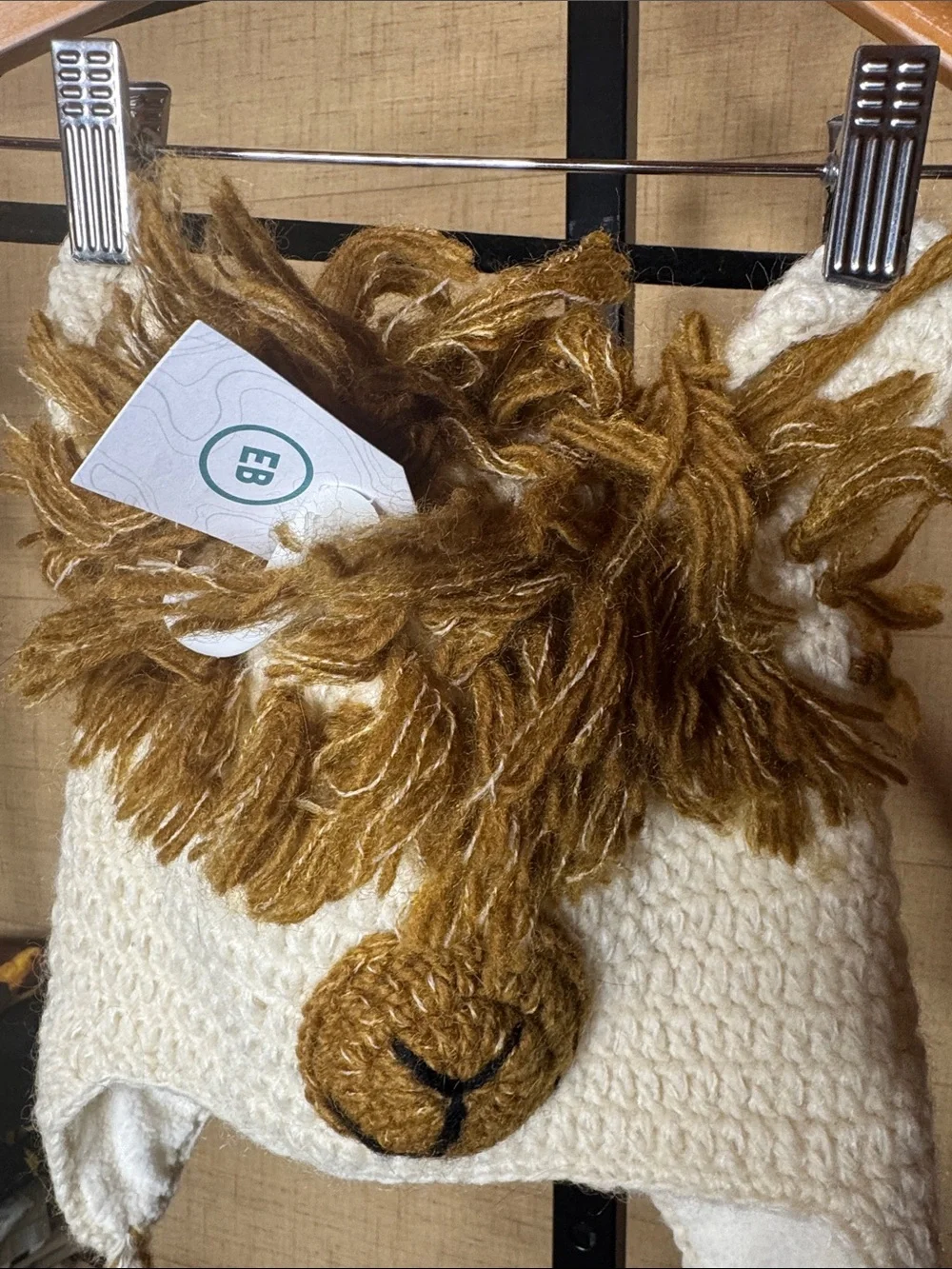 NWT The Collection Royal Crochet Llama Earflap Wool Blend Hat